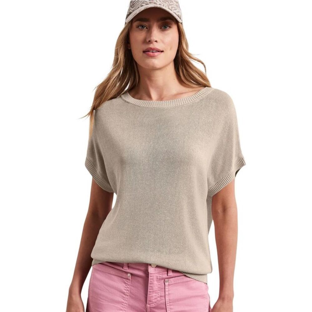 Street One Beige Viscose Sleeveles Women's Sweater